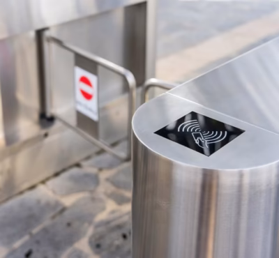 Entry and exit gates for company personnel